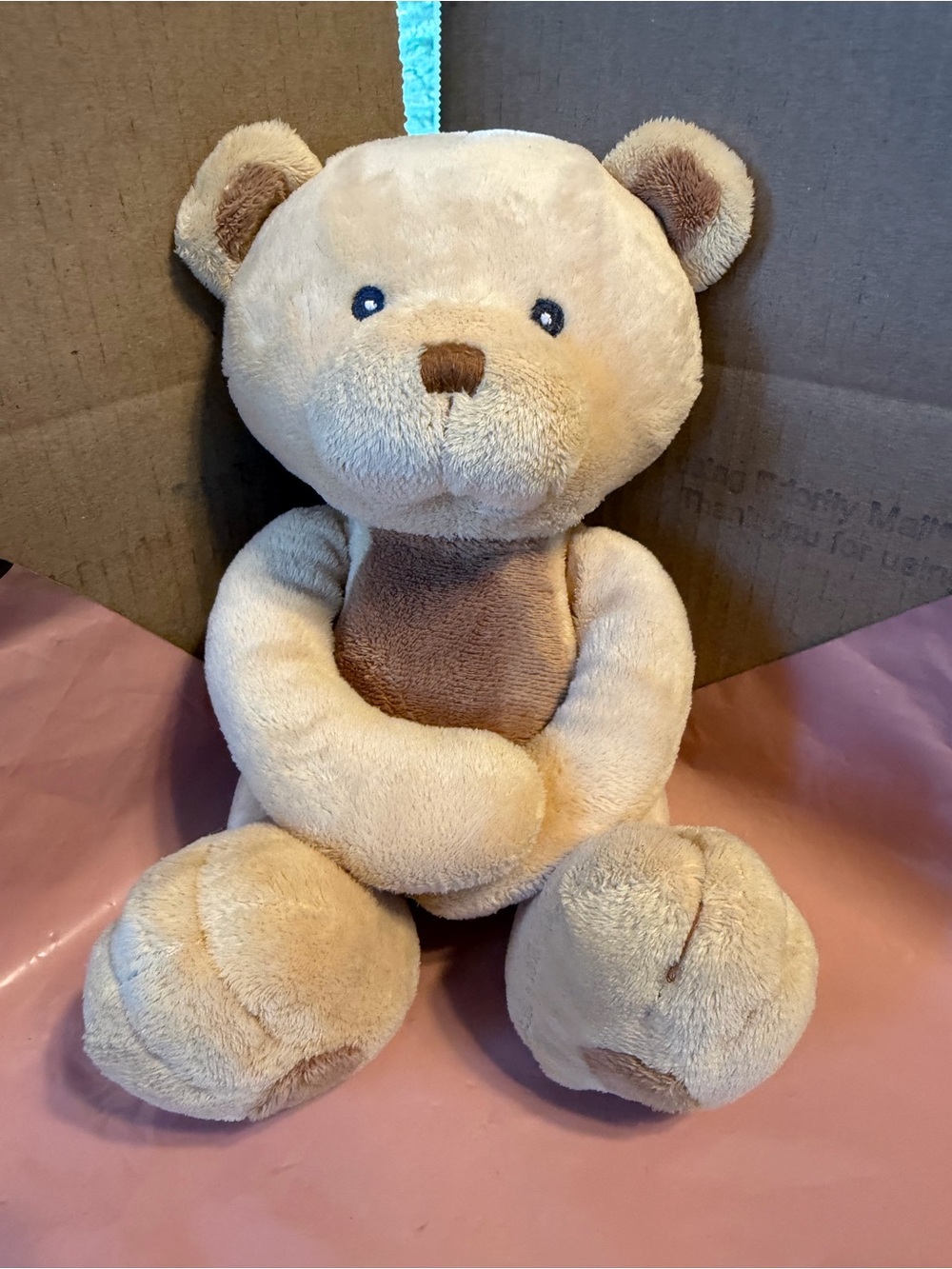 Russ Beige and Brown Plush Teddy Bear Stuffed Animal